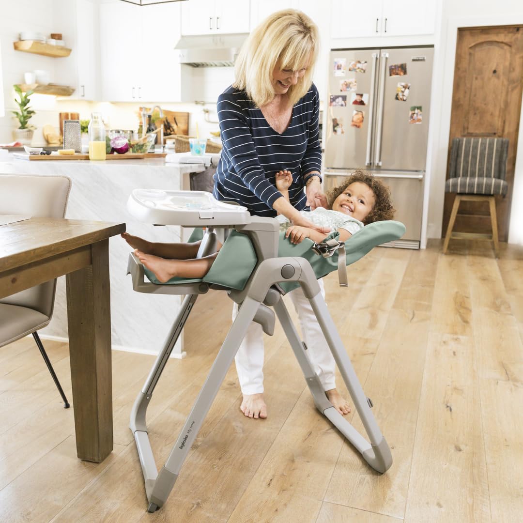 Inglesina My time Highchair, Mint - Adjustable High Chair for Babies & Toddlers, 4 Height & 3 Recline Settings, Collapsible, Tool-Free Assembly, BPA Free, Removable Tray for Easy Cleaning