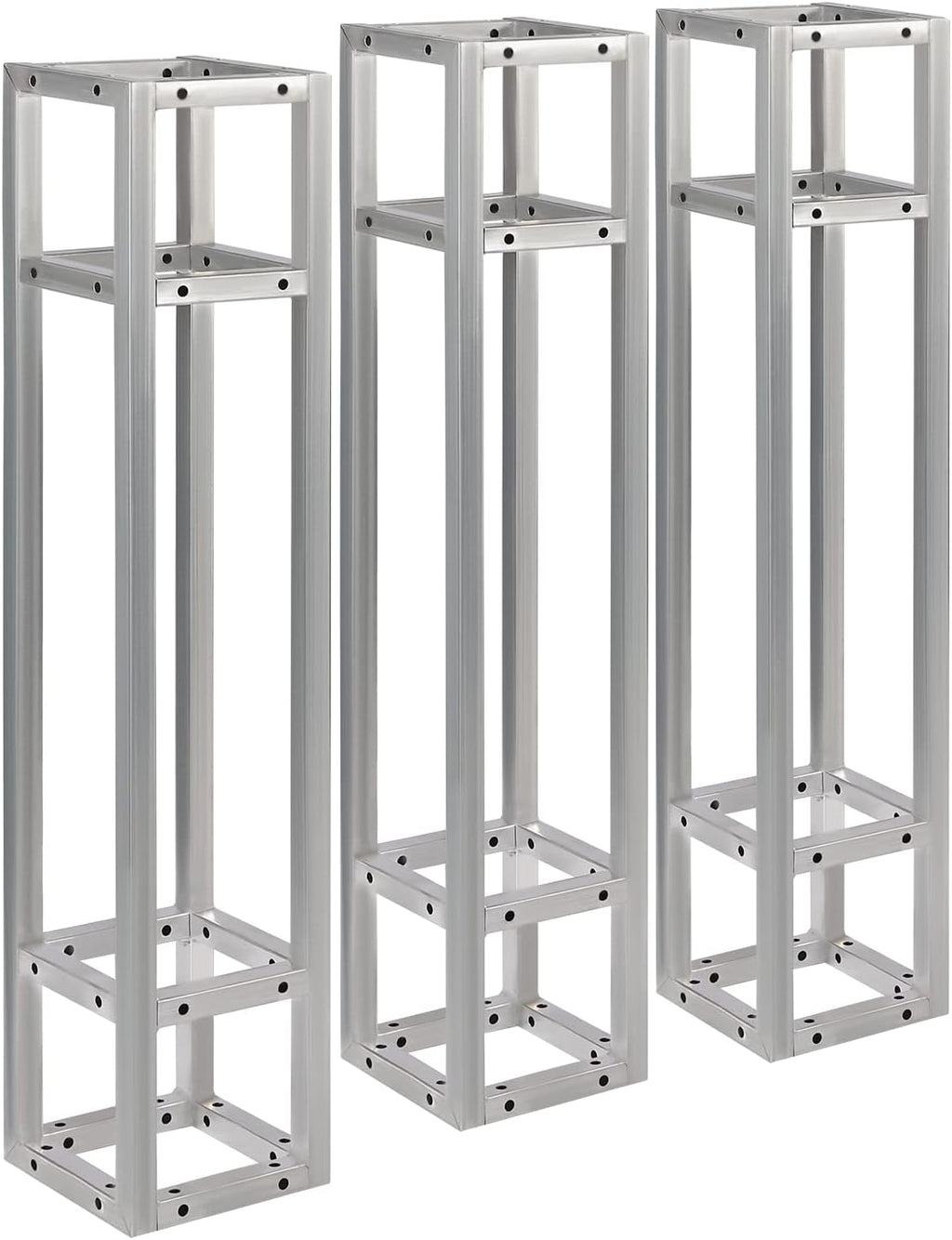 3 Pack Square 8' x 8' Box Lighting Trussing Section, Heavy Duty Metal Truss Segment Kit Portable DJ Lighting System Stand for Audio Stage Indoor Outdoor Use, Each with a 220 Pounds Load Capacity