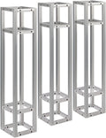 3 Pack Square 8' x 8' Box Lighting Trussing Section, Heavy Duty Metal Truss Segment Kit Portable DJ Lighting System Stand for Audio Stage Indoor Outdoor Use, Each with a 220 Pounds Load Capacity