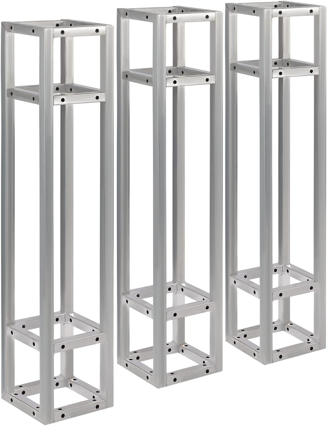 3 Pack Square 8' x 8' Box Lighting Trussing Section, Heavy Duty Metal Truss Segment Kit Portable DJ Lighting System Stand for Audio Stage Indoor Outdoor Use, Each with a 220 Pounds Load Capacity