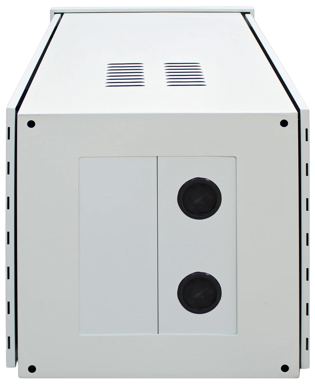 Electriduct 6U Outdoor Cabinet 21.6 Inch Depth IP55 Weather Resistant Enclosure Floor Mount Network Equipment Front & Back Doors, 2 Locks, 4 Keys, 1 Shelf, 2 Fans, Thermostat (600 x 550 mm), White