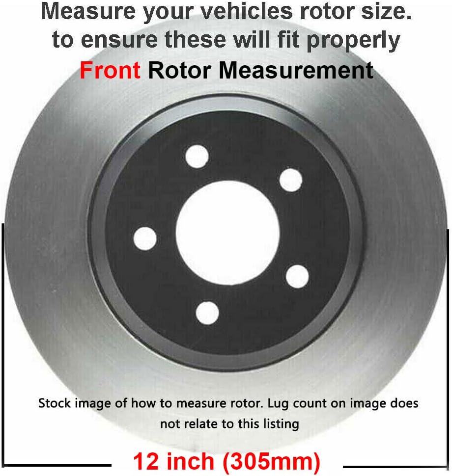 Detroit Axle - Brake Kit for Chevy GMC Avalanche Silverado Suburban Sierra 1500 Escalade ESV EXT Brake Rotors Ceramic Brakes Pads Replacement : 12'' inch Front Rotor and 12.99'' inch Rear Rotor