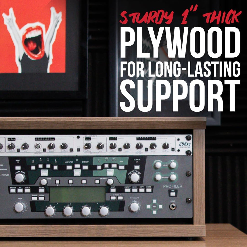 Gator Frameworks Elite Furniture Series 4U Wood Desktop Studio Rack in Standard Black Finish (GFW-ELITERK-4U-BLK)
