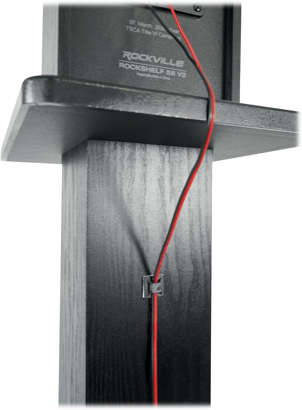 Rockville Pair SS28B Premium Black Wood Grain 28' Home Speaker Stands, 100lb Capacity, Solid MDF Wood, Dual Platforms, Spikes and Pads Included, for Home Theater and Studio Audiophiles