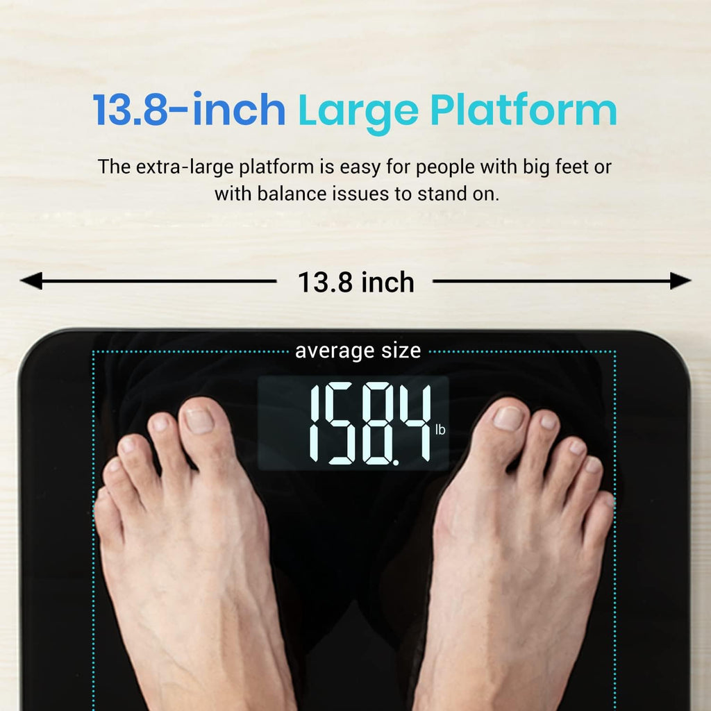 Etekcity Scale for Body Weight, Bathroom Digital Weighing Machine, Extra Wide Platform, High Capacity, Accurate and Safe, Large Backlit LCD Display, 440 lb, Tempered Glass (Pack of 5)