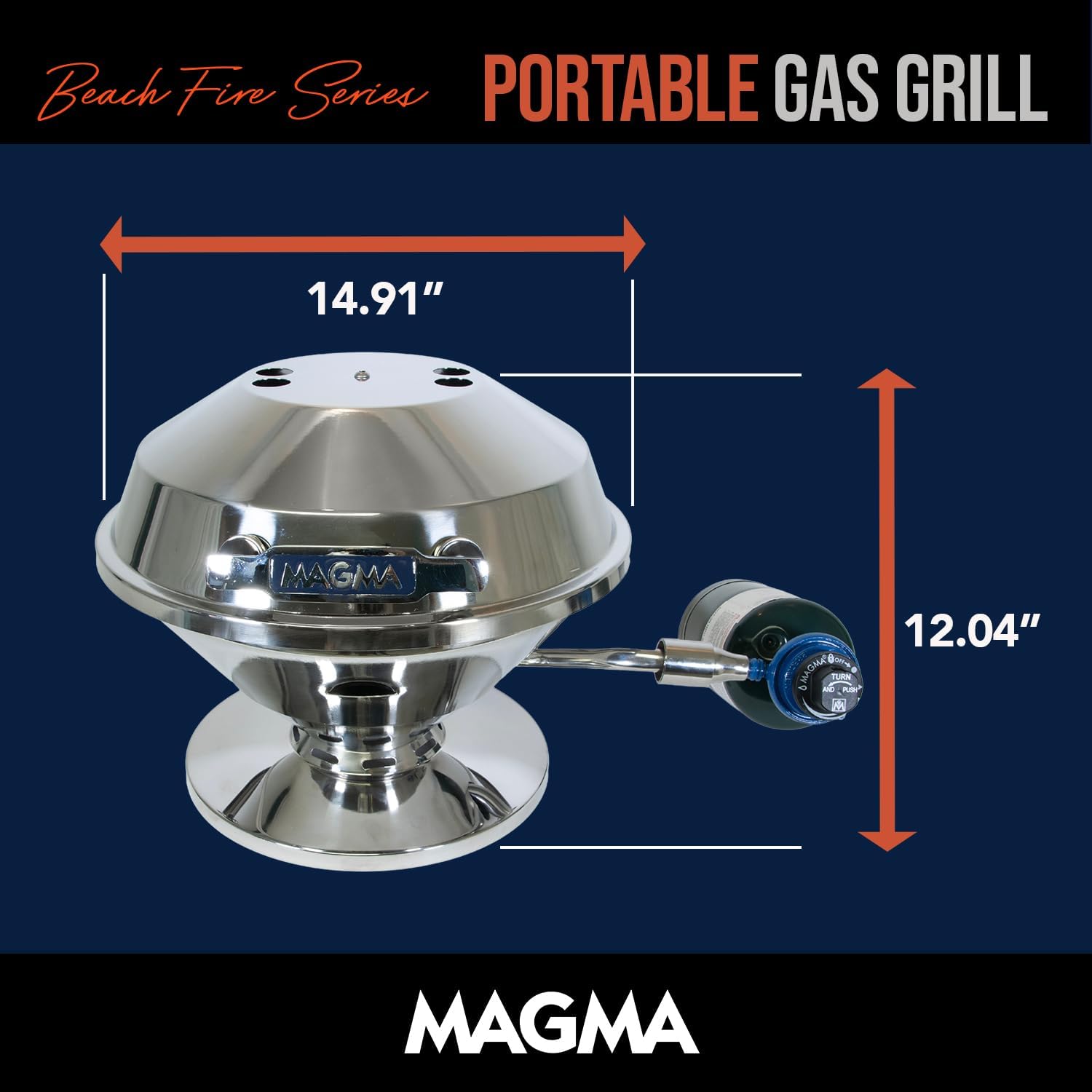 Magma C10-105 Beach Fire Gas Grill | Portable Gas Beach BBQ | Compact Propane Grill | Outdoor Cookout Grill