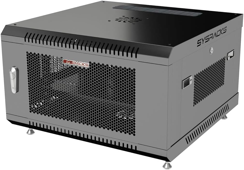 Sysracks 6U Server Rack Cabinet Enclosure | Locking Vented Doors | Network Equipment Rack for Data Centers, IT Rooms, Audio/Video Gear, and Home Offices | for Servers, Routers, Patch Panels