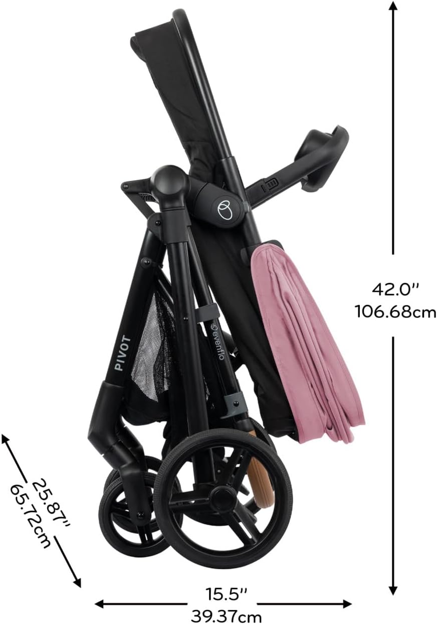 Evenflo Pivot NXT Travel System with LiteMax NXT Infant Car Seat (Lilas Pink)