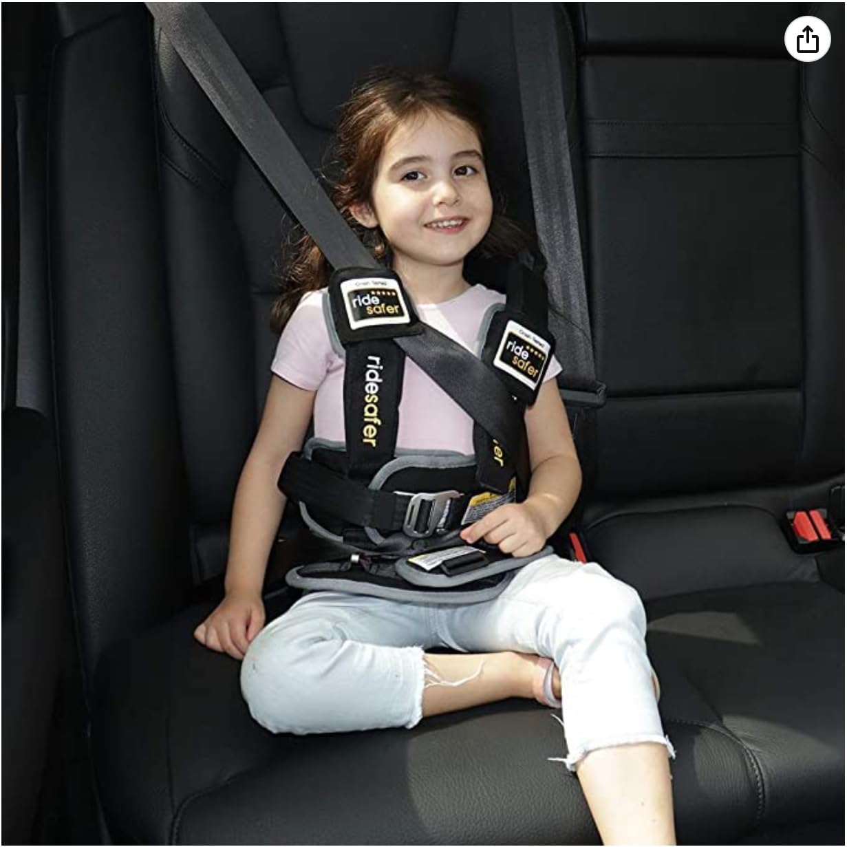 RideSafer Gen 5 - Small Black, Lightweight, Compact, Portable Car Seat - Perfect for Travel and Everyday Child Safety