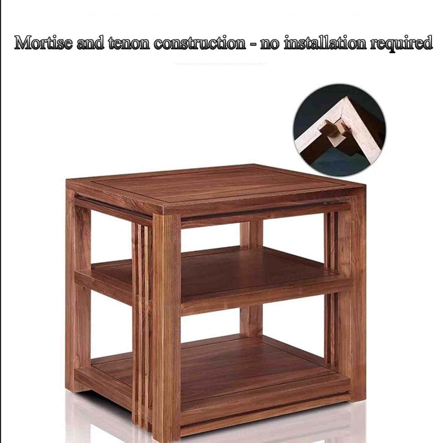 Home Audio Equipment Cabinet HiFi Audio Equipment Cabinet Multi-Functional Multi-Layer Audio Cabinet Solid Wood to Create a Strong Load-Bearing Safe and Durable (Color : Walnut Coloured, Size : 1st