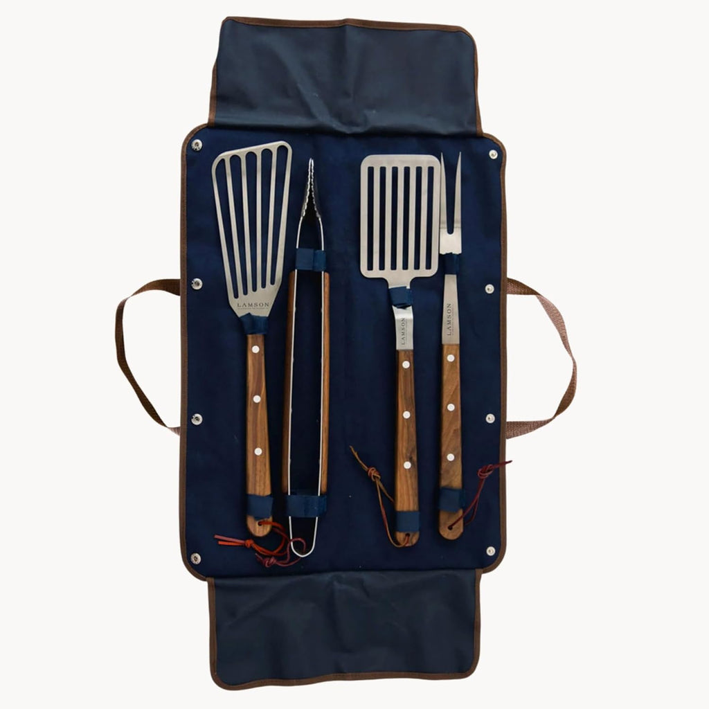 Lamson Premier 20' Walnut 4-Piece Deluxe BBQ Set