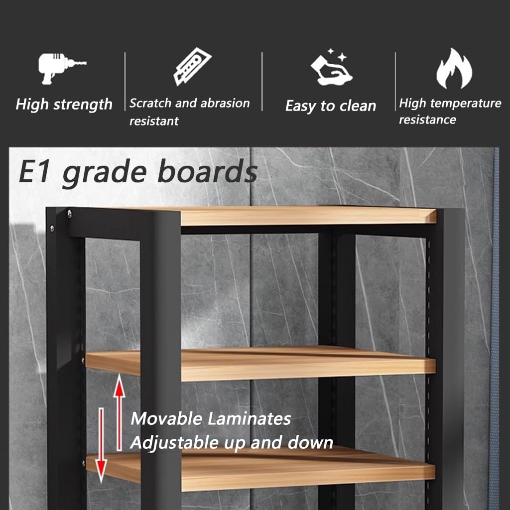 4 Tier HiFi Audio Cabinet HiFi Rack AV Shelf TV Stand for Record Player & AV Equipment Durable Wood Furniture (60 * 50 * 85 cm) Perfect Home Entertainment Solution