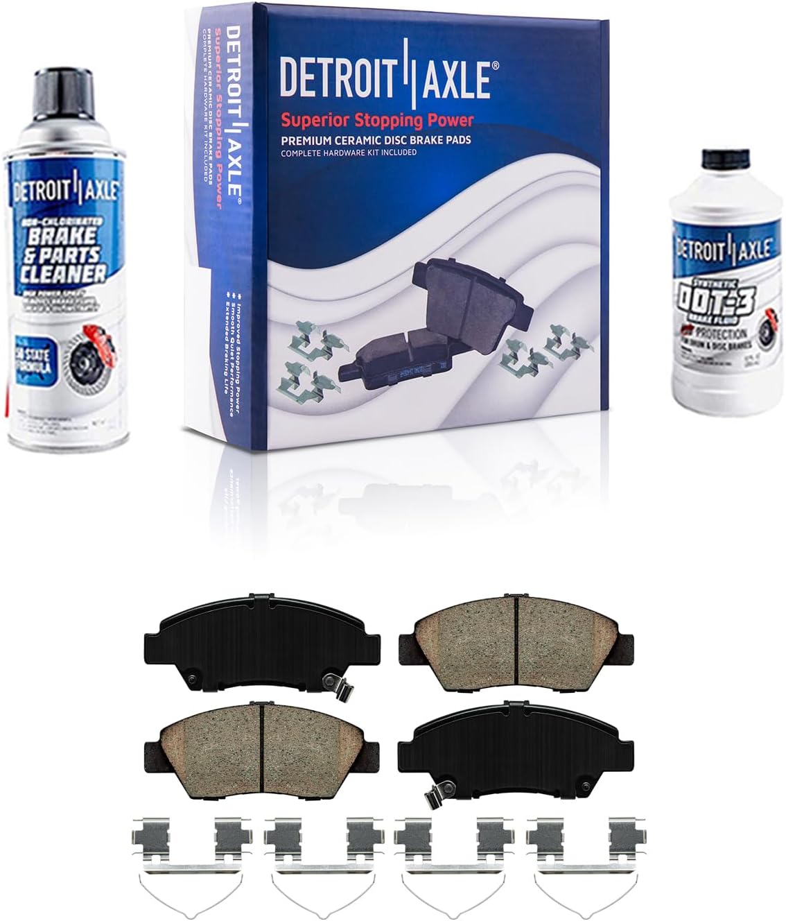 Detroit Axle - Brake Kit for 2009-2013 Honda Fit Front Disc Brake Rotors Ceramic Brakes Pads 2010 2011 2012 Replacement Brake Drums Brake Shoes