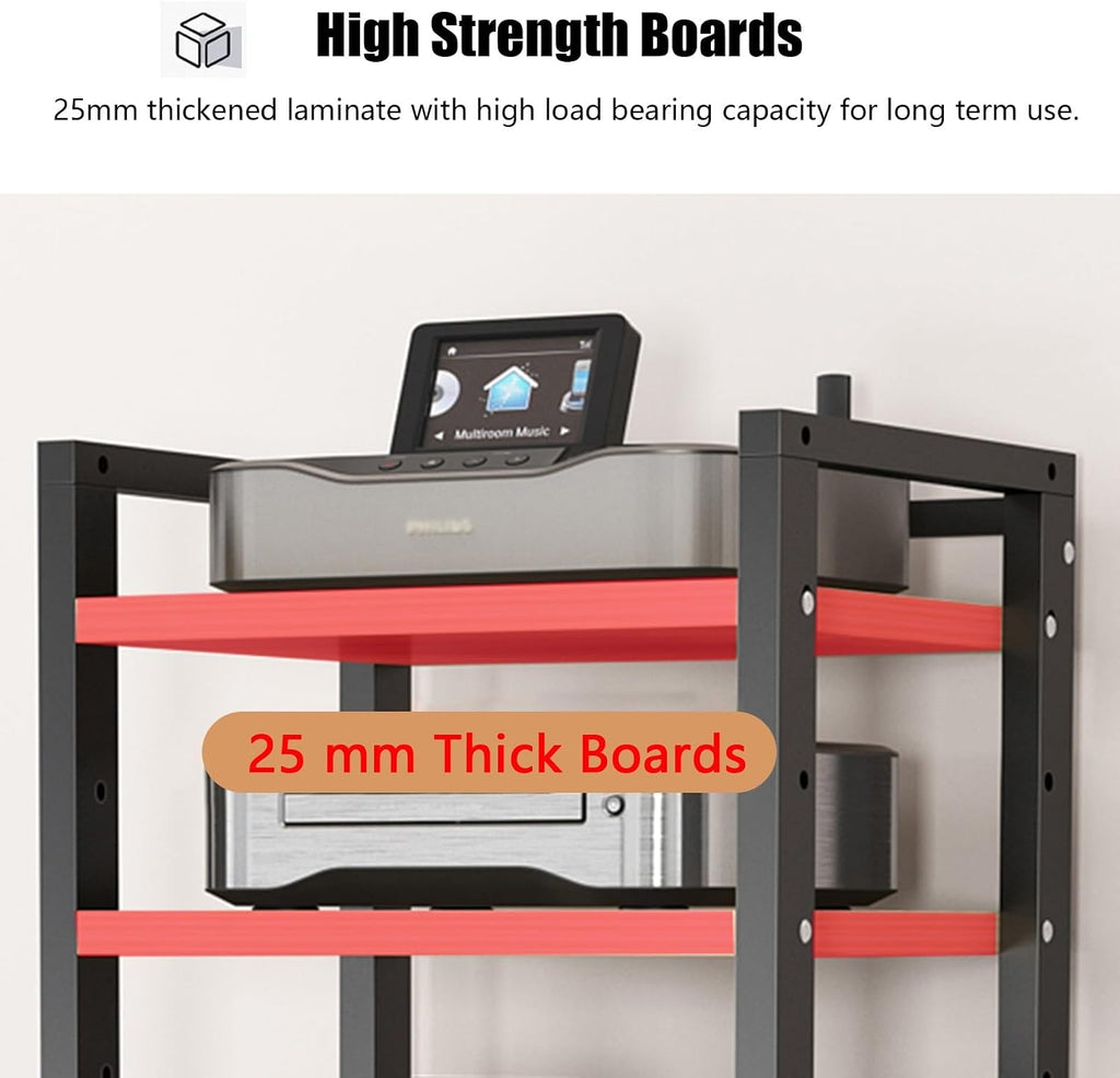 Stereo Rack Cabinet 63 Inch High, 5 6 7 8 Tier Record Player Stand for Turntable Av Media Receiver Equipment Storage, Adjustable Shelving Audio Tower Shelf(Color:7 Tier,Size:60cm Wide)