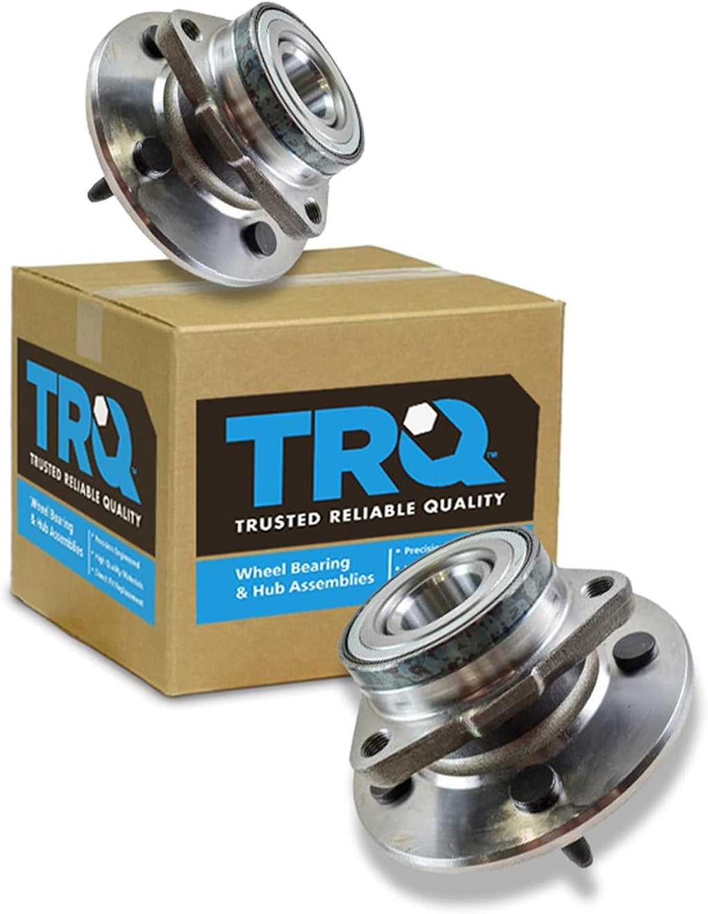TRQ 2 Piece Front Wheel Bearing & Hub Assembly Set Compatible with 1997-2000 Ford F-150
