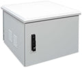 Electriduct 6U Outdoor Cabinet 21.6 Inch Depth IP55 Weather Resistant Enclosure Floor Mount Network Equipment Front & Back Doors, 2 Locks, 4 Keys, 1 Shelf, 2 Fans, Thermostat (600 x 550 mm), White