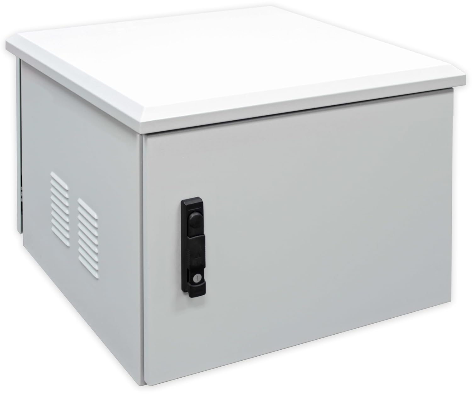 Electriduct 6U Outdoor Cabinet 21.6 Inch Depth IP55 Weather Resistant Enclosure Floor Mount Network Equipment Front & Back Doors, 2 Locks, 4 Keys, 1 Shelf, 2 Fans, Thermostat (600 x 550 mm), White