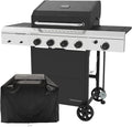 Megamaster 4-Burner Gas Grill with Side Burner & Grill Cover, 52,000 BTUs, 568 SQ. In. Cooking Area, Propane BBQ Grill with Stainless Steel Panel for Outdoor Cooking, Patios, and More - 720-0804HK