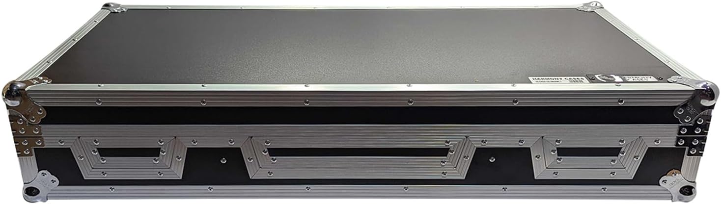 Harmony Audio Cases HCCRSS12DJMA9WLT DJ Flight Case Compatible with Pioneer DJ PLX-CRSS12 & DJM-A9 4 CH with Laptop Shelf, Wheels and Adjustable Foam Velcro Inserts - Black