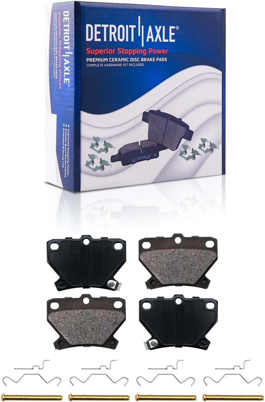 Detroit Axle - Front Rear Brake Kit for 2000 2001 2002 2003 2004 2005 Toyota Celica GTS, Disc Brake Rotors & Ceramic Brakes Pads w/Hardware Replacement