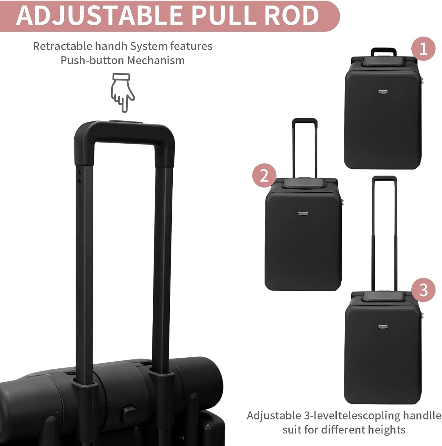 LemoHome Expandable Luggage with Spinner Wheels,Large Suitcases with Child Seat Design,Hard Luggage for Women and Men,20 inch Hardside Carry on Luggage for Travel (Black visor)