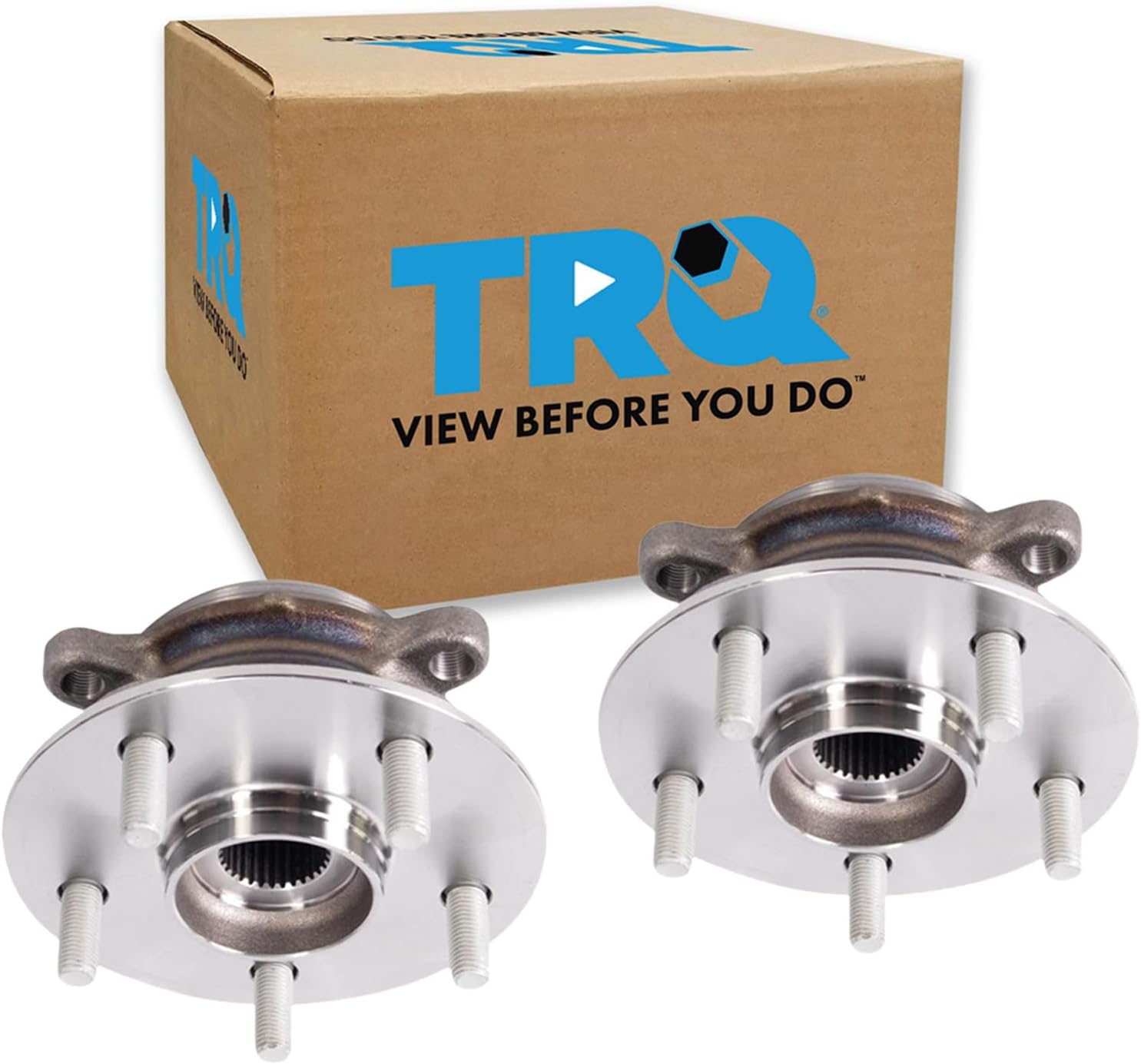 TRQ Front Left and Right Wheel Bearing and Hub Assembly Set 2 Piece Compatible with 2019-2023 Toyota RAV4 Limited Hybrid XLE XSE LE