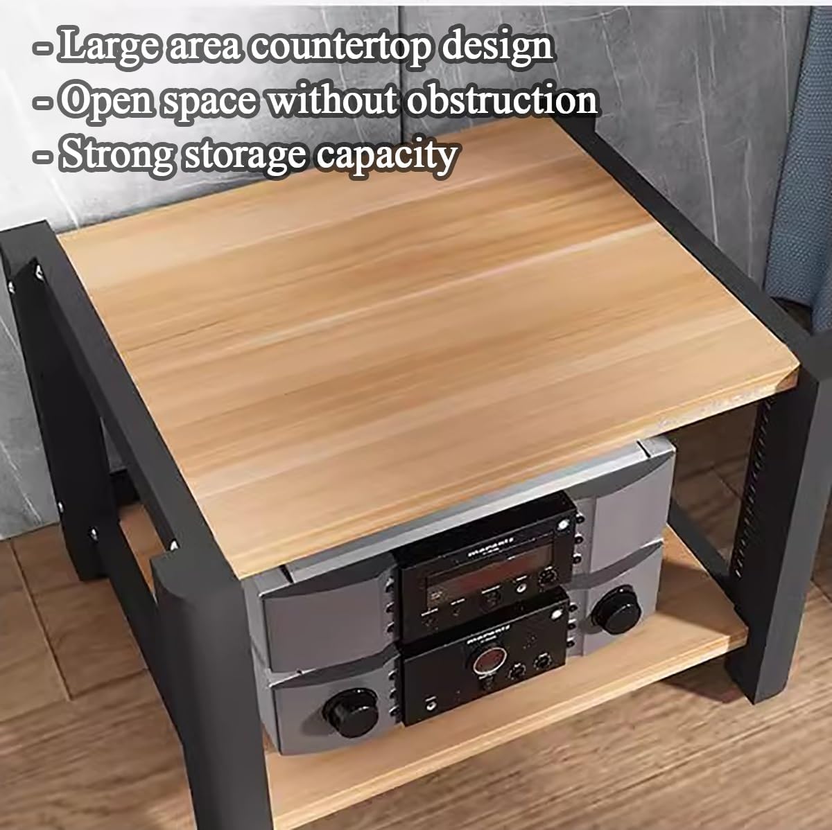 4 Tier Corner Shelf Media TV Console Storage Cabinet, Stereo Equipment Audio Vedio Stand, Player CD DVD Speaker Gaming Amplifier Streaming Device Component Rack for Living Gaming Recording R