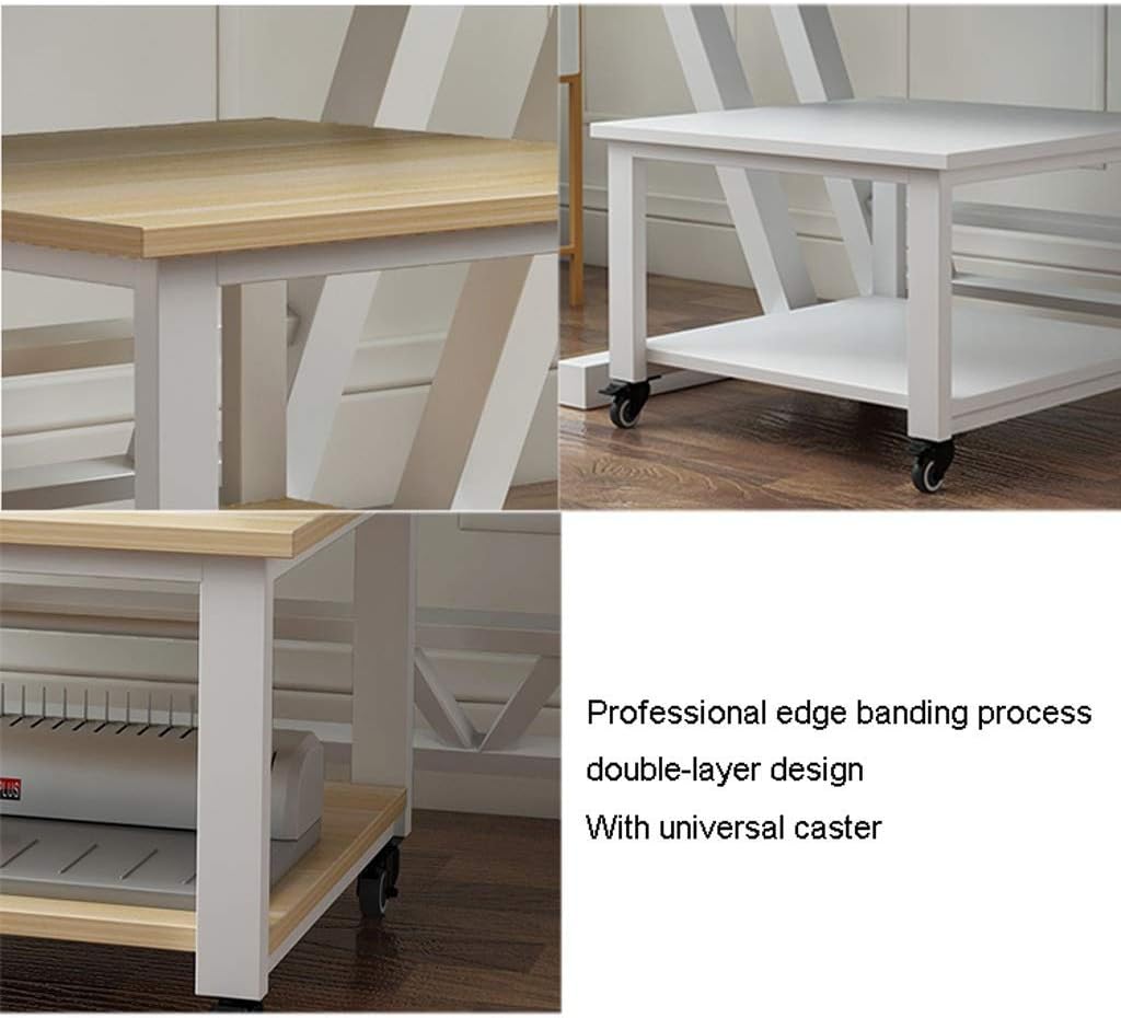 Print Racks Printer Stand Super Load-Bearing Stand Printer Desk Under Desk Printer Stand with 4 Wheels for Mini 3D Printer Desktop Stand for Printer (White a)