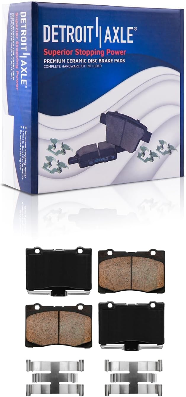Detroit Axle - Brake Kit for 05-12 RL Disc Brake Rotors 2005 2006 2007 2008 2009 2010 2011 2012 Ceramic Brake Pads Replacement Front and Rear