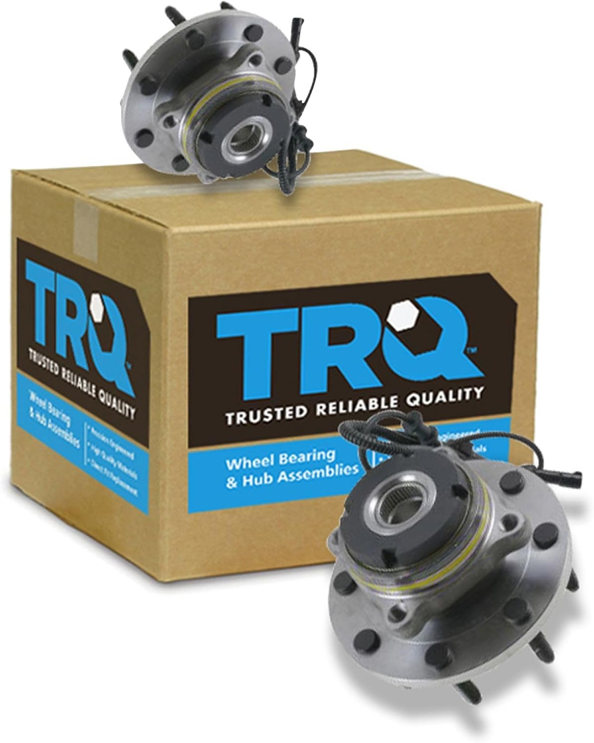 TRQ 2 Piece Front Wheel Bearing & Hub Assembly Set 4WD Compatible with 2000-2002 Ford Excursion 1999-2004 F-250 Super Duty F-350 Super Duty