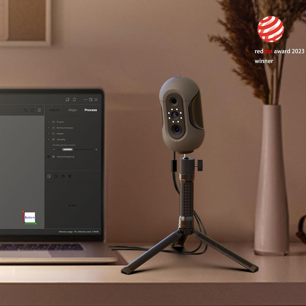 3DMakerpro Mole 3D Scanner for 3D Printing - 3D Printer Accessories 0.05mm Accuracy 0.1mm Resolution 10FPS Handheld & Turntable Scan, NIR Light & Visual Tracking Technology, Free 3D Scanning Software