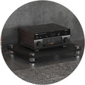 1/2/3/4-layer HiFi Audio Cabinet HiFi Stand Record Player MDF Stand Audio Rack with Shock-Absorbing Feet Power Amplifier Shelf Equipment Cabinet (Color : Black, Size : 60 * 48 * 10cm(1Tier))