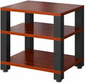 4-Tier Media Cabinet, Teak Audio Video Stand, Corner TV Stand with Ample Storage for Small Spaces, Stylish Stereo Furniture, Perfect for Living Room & Bedroom, 23.6'x18.8'x22.8'