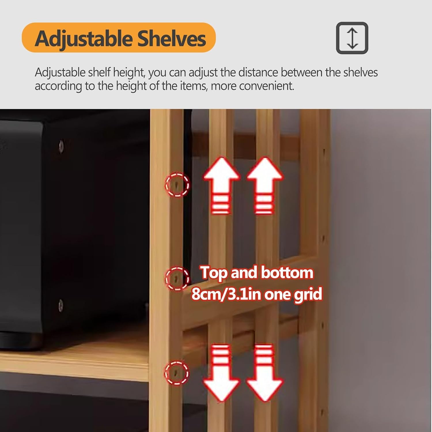 Adjustable HiFi Audio Rack, Large Capacity 2/3/4/5 Tier Media Stand with Heavy Duty Shelves for Stereo Systems, Easy Assembly, 53cm Tall, W-80CM, Perfect for Home Theater & Audio Equipment