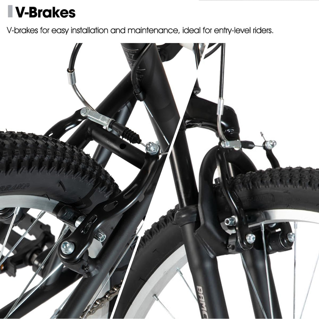 Hiland Full Suspension Mens Mountain Bike, 18 Speed, 26 Inch Wheel, Dual V Brake Bike for Men Womens Adult Bicycle
