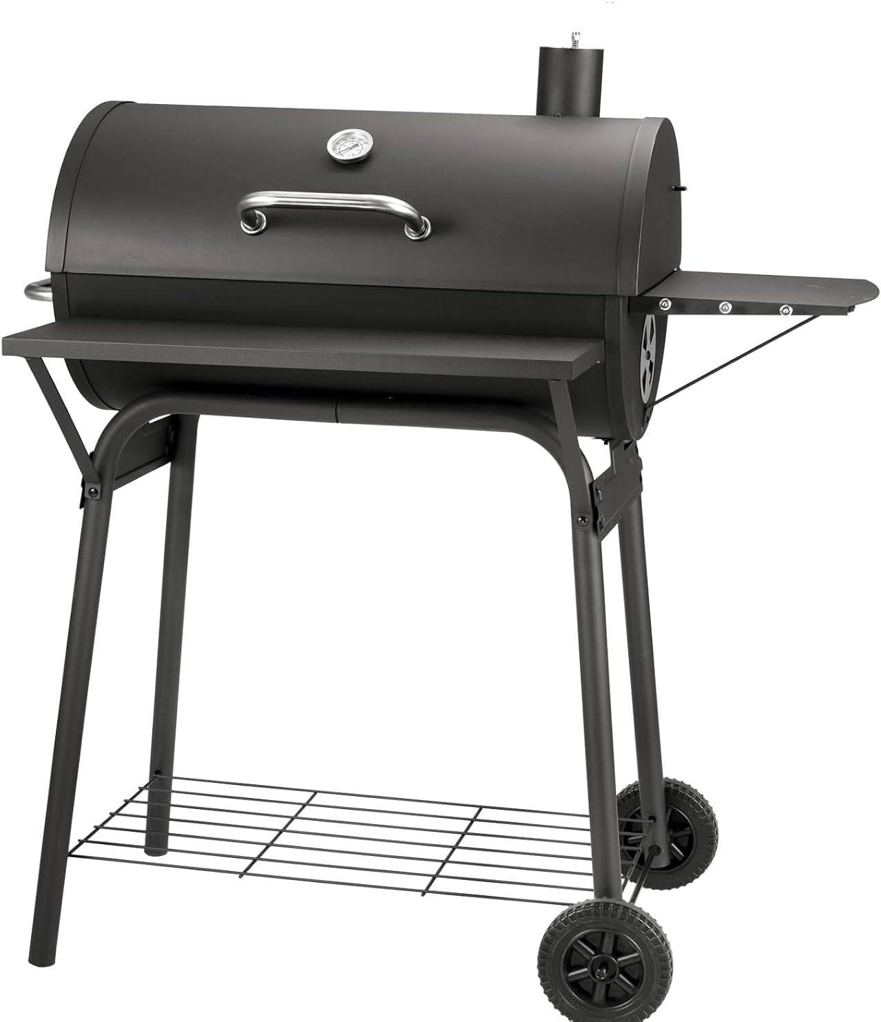 Kendane Barrel Charcoal Grill, Large Charcoal Grills with Front and Side Shelf, 627 Square Inches Cooking Grid, Outdoor BBQ Grill, Perfect for Backyard Camping, Patio Parties, and Picnics
