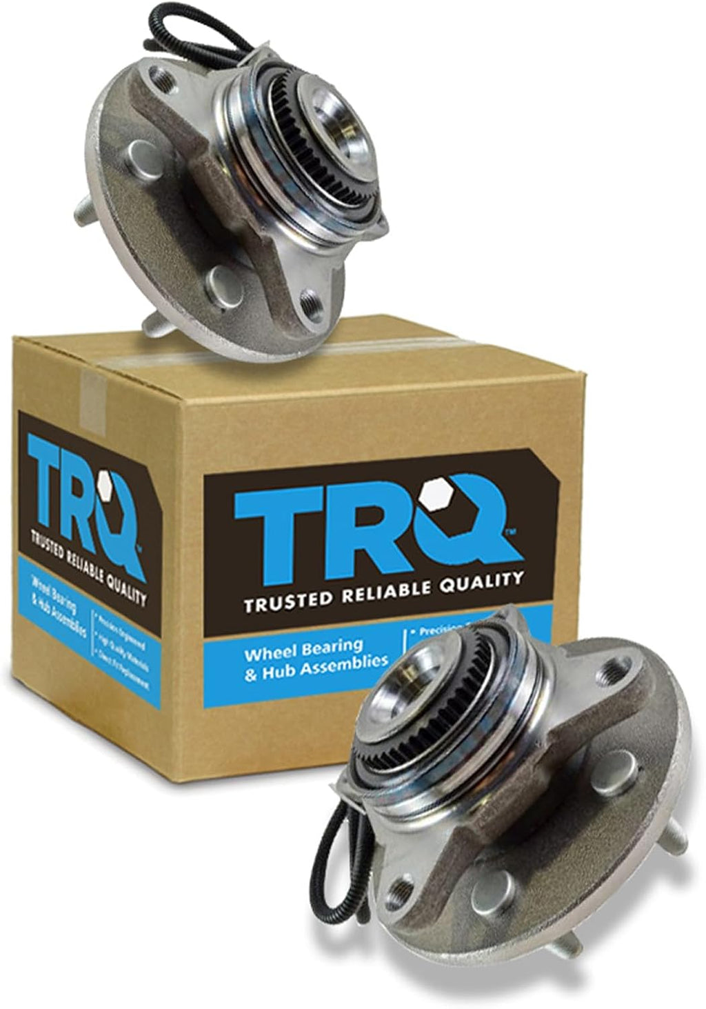 TRQ Front Left and Right Wheel Bearing and Hub Assembly Set 2 Piece Compatible with 2005 Ford F-150 4WD from 11/29/04 Production 6 Lug Wheels 06-07 F-150 4WD 08 F-150 AWD 06-08 Lincoln Mark LT 4WD