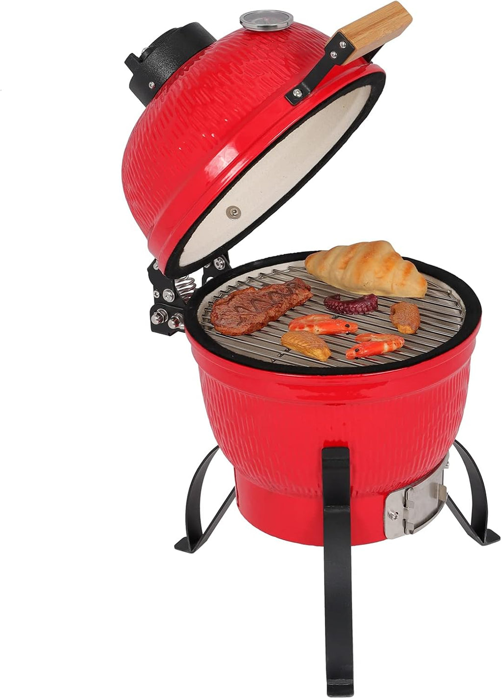 VINGLI 13' Kamado Grill Charcoal Grills Portable Barbecue Grill BBQ Kettle Stand Lid Perfect for Outdoor Camping Patio Backyard Picnic