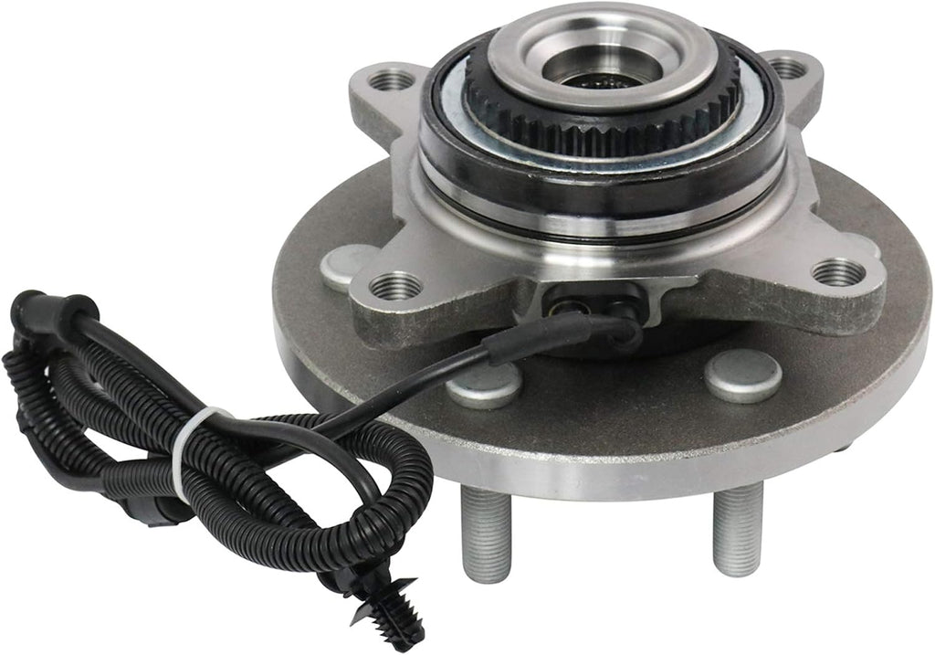 TRQ Front Left and Right Wheel Bearing and Hub Assembly 2 Piece Set for 4 Wheel Drive Models ONLY Compatible with 2015-2017 Ford F150 4x4