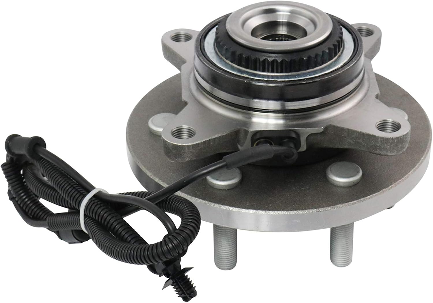 TRQ Front Left and Right Wheel Bearing and Hub Assembly 2 Piece Set for 4 Wheel Drive Models ONLY Compatible with 2015-2017 Ford F150 4x4