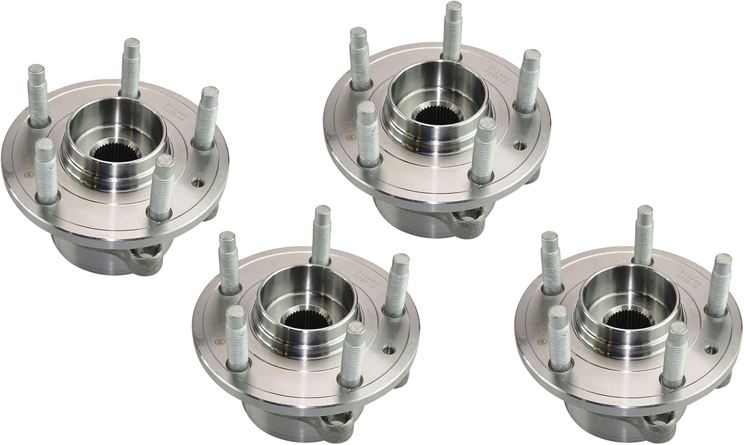 TRQ Front and Rear Wheel Bearing and Hub Assembly Set 4 Piece Compatible with 2011-2012 Ford Explorer 2013-2019 Explorer Police Package Steel Wheels 2013-2019 Police Interceptor Utility