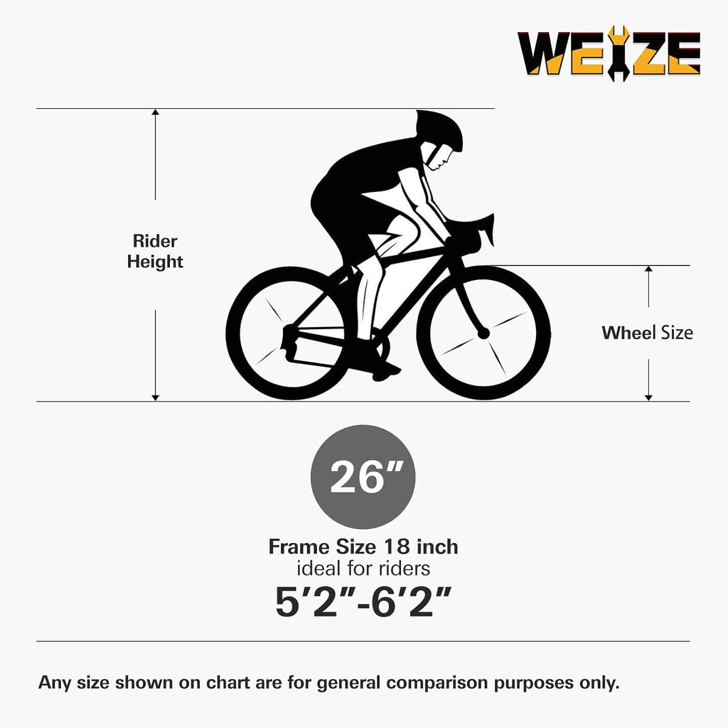 WEIZE Mountain Bike 26 27.5 inch Outdoor Cycling Bike 18-Speed/High-Carbon Steel/Dual Full Suspension, Adjustable Ergonomic Seat for Men Women Adult, MTB Bicycle with Suspension Fork