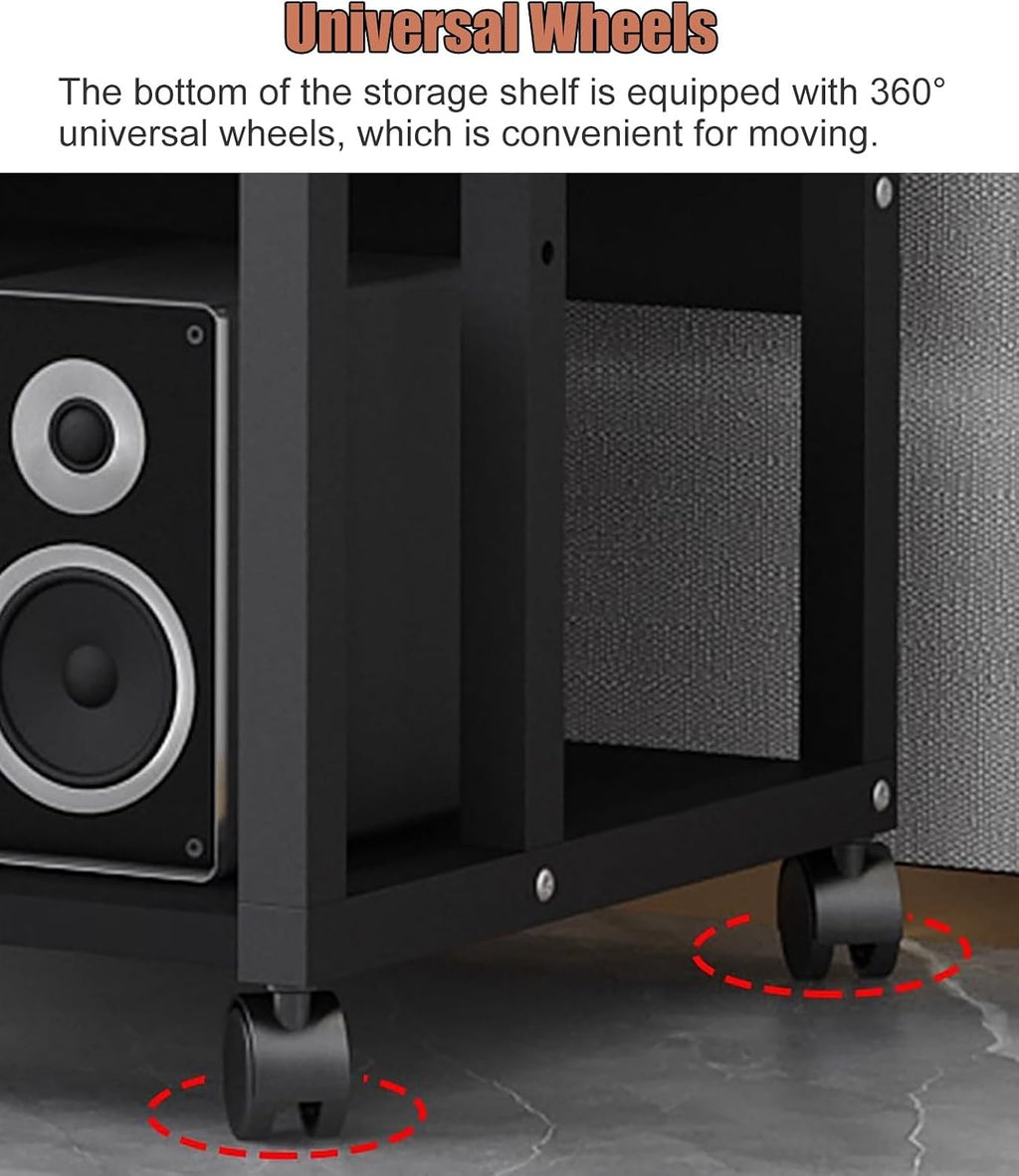 Metal Audio Component Rack Tower Media Stereo Stand Equipment Shelf for Home Office Bedroom, Freestanding Heavy Duty Audio Component Stand Shelving,Style2,3 tier79cm