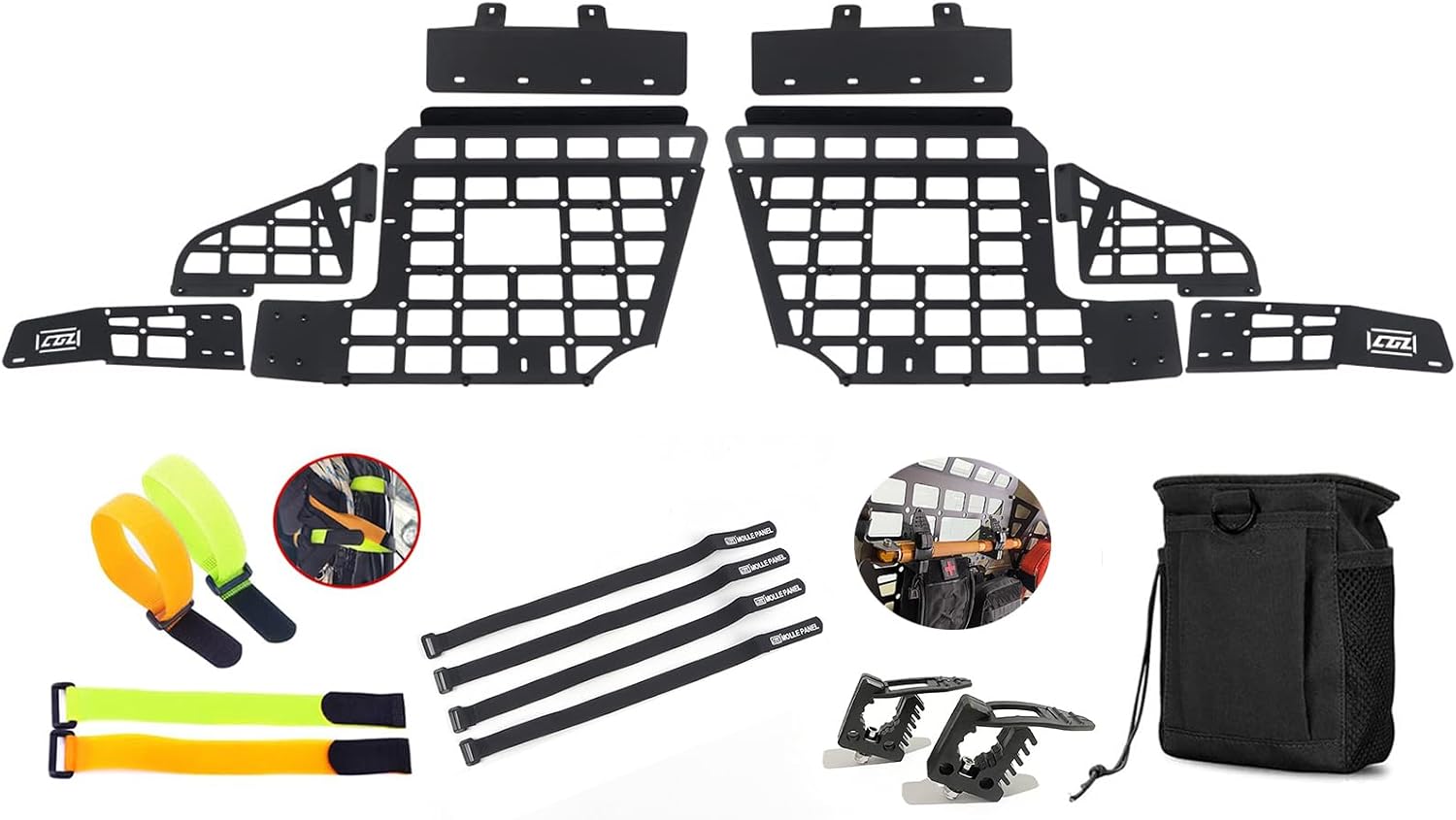 ITrims Car Trunk Organizer for Toyota Prado J150 / Lexus GX460 2010-2024 Accessories Modular Storage Molle Panel Shelf Rear Trunk Luggage Carrier Hanging Boards(No Speaker)