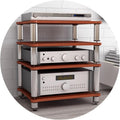 Professional Hi-Fi Rack Amplifier Stand AV Equipment Shelf, 2/3/4-Tier Audio Storage Cabinet with Anti-Vibration Feet for Receiver Turntable Speaker Home Theater(Brown,60 * 48 * 80cm(4Tier))