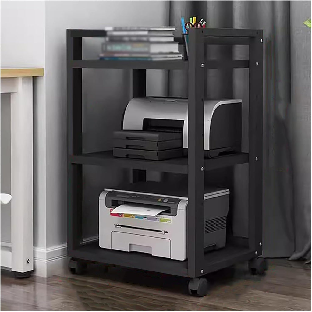 Audio Component Rack Media Stereo Stand Equipment Shelf 3 4 5 Tier, Free Standing Heavy Duty Media Storage Stands on Wheels, Commercial Home (Color : White-#2, Size : 5 Layer) (Black #1)
