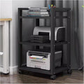Living Room/Home Audio Video Equipment Rack Stereo Cabinet Stand, Floorsatnding Heavy Duty Media Component Stand Holder with Heightadjustable Shelf & Wheels,Black#3,3 Tier