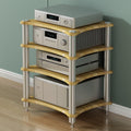 1/2/3/4 Tier Wooden AV Media Stand - Audio Video Component Cabinet, Office & Entertainment Storage Rack， for Stereo, CD Player, DJ & Home Theater Equipment(Pomelo Wood,4 Tier-60x50x80cm)