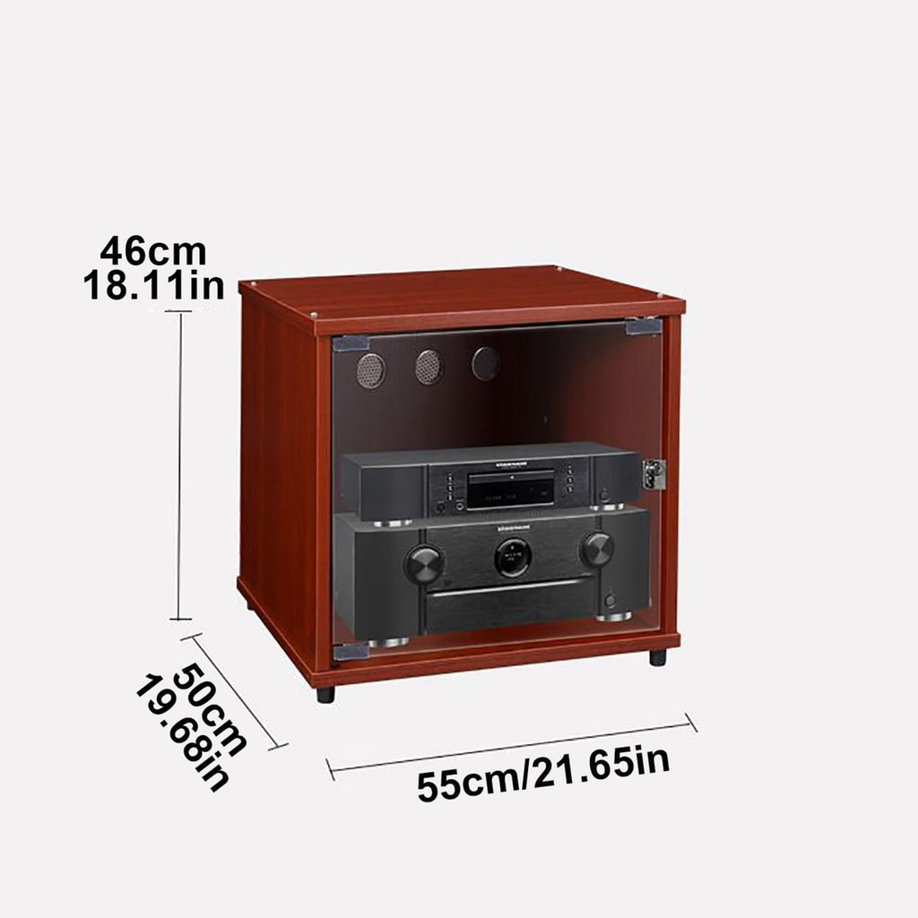 Wooden Media Cabinet & Vinyl Record Stand, Audio Rack Tower for Stereo Storage, Stylish Home Entertainment Shelf (50x55x46cm) - Perfect for Music Lovers