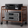 Movable Audio Equipment Cabinet w/Adjustable Shelf, Home Stereo Rack System Complete for Cd Player and Speakers, 1-5 Tier Av Component Stand(Brown,50x53cm)